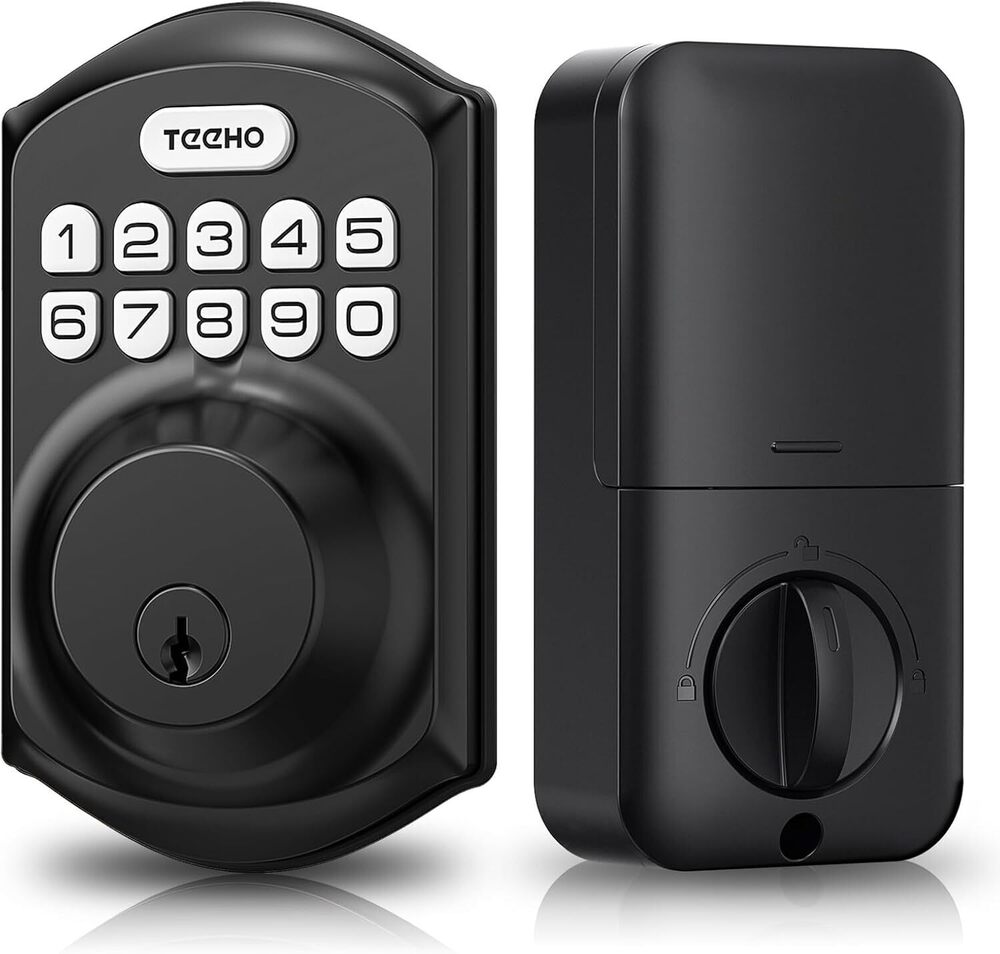 TEEHO TE001 Keyless Entry Deadbolt with Keypad for Front Door, Matte Black